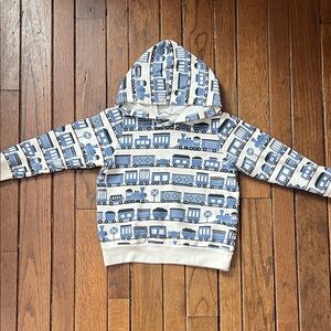 Winter Water Factory Train Hoodie Blue 6T NWT Organic Cotton